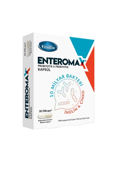 Enteromax Kapsül 30 DRcaps bitkisel kapsül kutusu