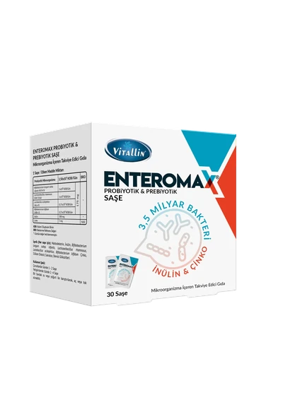 Enteromax Probiyotik ve Prebiyotik 30 Saşe kutusu