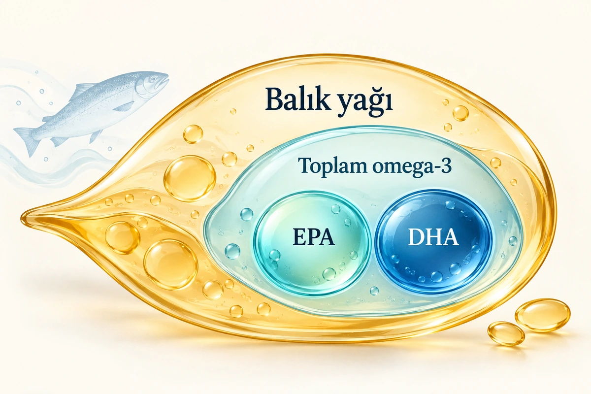 Diagram showing the relationship between fish oil, total omega-3, EPA and DHA