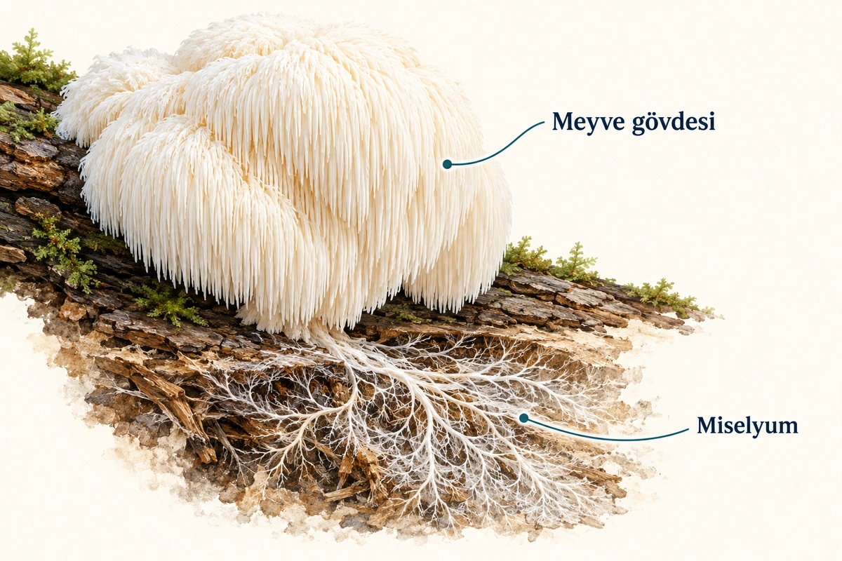 Lion's mane mushroom fruiting body and mycelium