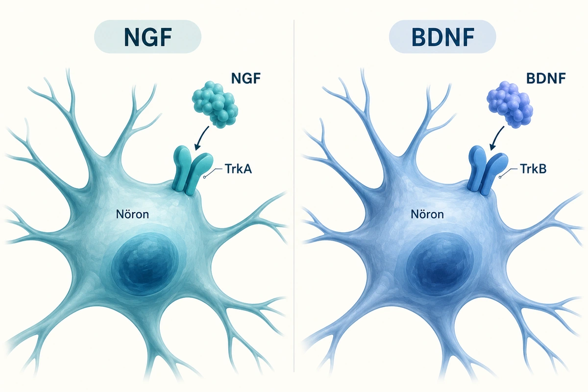 NGF ve BDNF nörotrofik faktörleri ile TrkA ve TrkB reseptörlerinin karşılaştırması